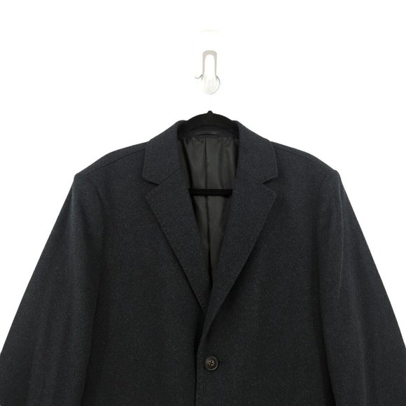 Hart Schaffner Marx Men's 42 L Top Coat Gray Long Single Breasted Cashmere Wool - Picture 3 of 10